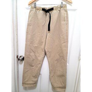 Converse Mens Beige Elastic Waist Jogger Pants With Black Drawstring Size XS
